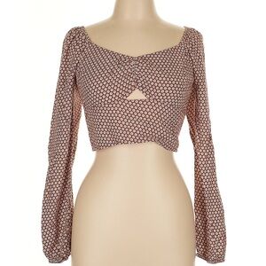Hollister Ruched Puff Sleeve Crop Top